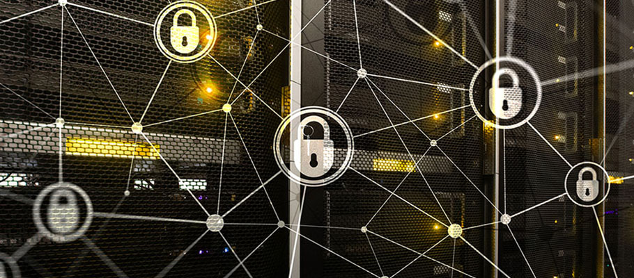 concept on modern server room background