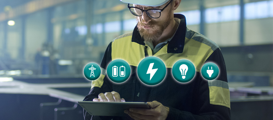 Industry personnel working using tablet