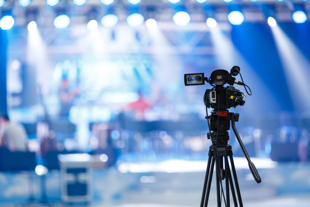 Video camera shooting an event
