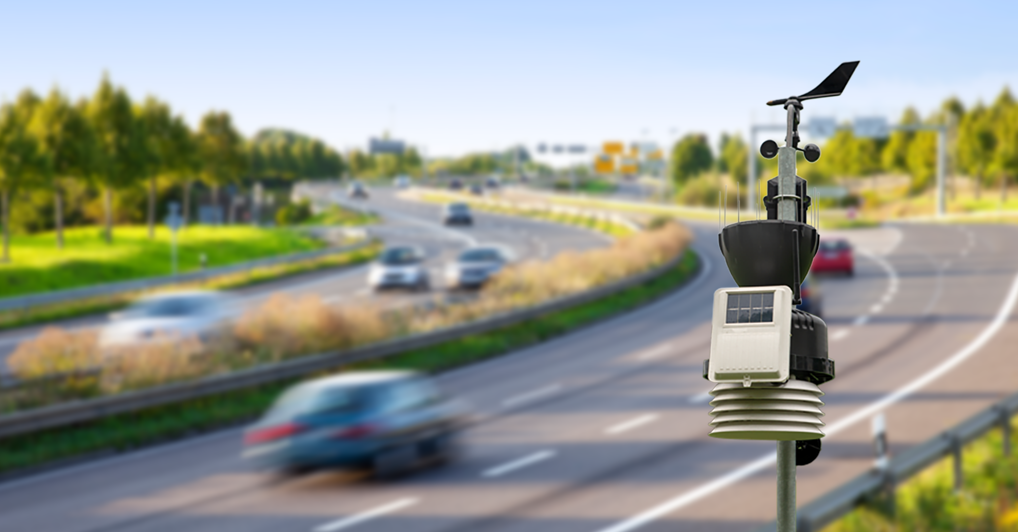 Road sensor installed on highway